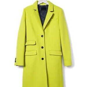 Three-Button Tailored Coat  Citron-green